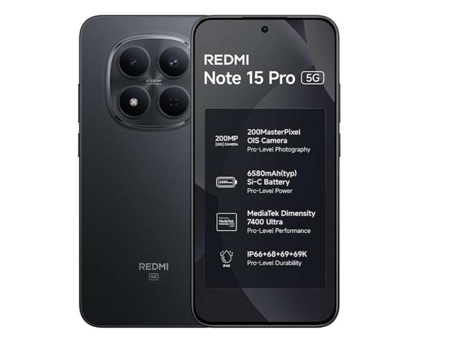 Redmi Note 15 Pro 5G Smartphone, 8GB RAM, 256GB Storage - Carbon Black