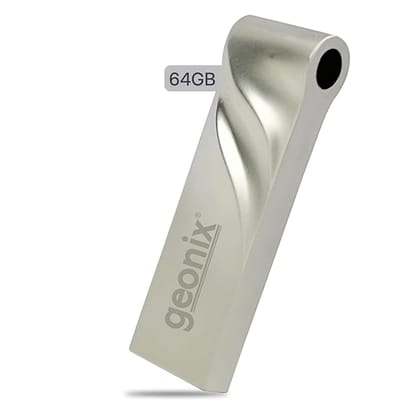 Geonix 64 GB 3.2 Pendrive, Lightweight, Keyring Design, 5 Years Warranty (Grey)