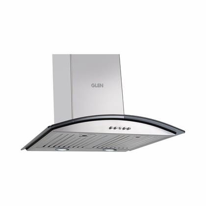 Kitchen Chimney Curved Glass, Push Buttons Baffle filter 60cm 1000 m3/h -Silver (6023 SX)