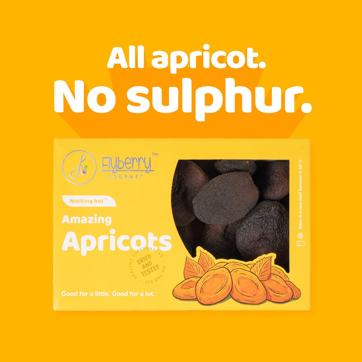 Flyberry Gourmet Unsulphured Apricots, 400g | Vegan | Good for Heart, Eyes and Women Health