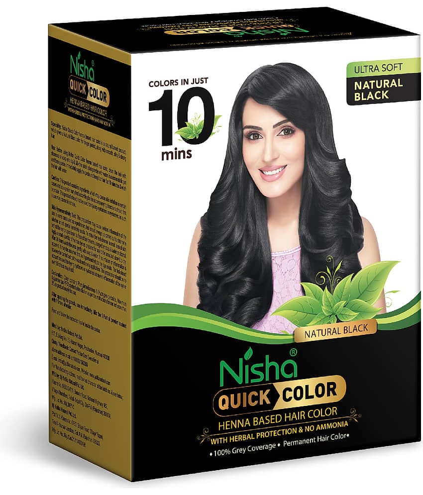 Nisha Quick Hair Color Ammonia Free Permanent Hair Color 60 g Black