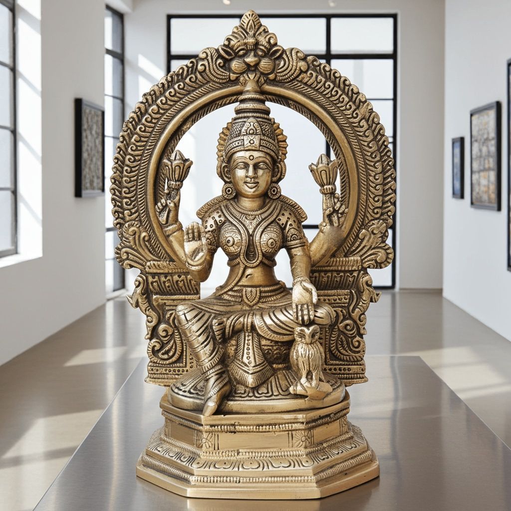 Brass Showpiece Laxmi Ji God Idol Statue (BSMAS1325 L)