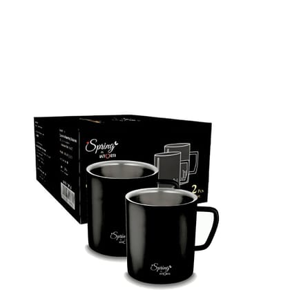 LA'FORTE Premium Double Wall Coffee Mug (Set of 2 pcs Black)