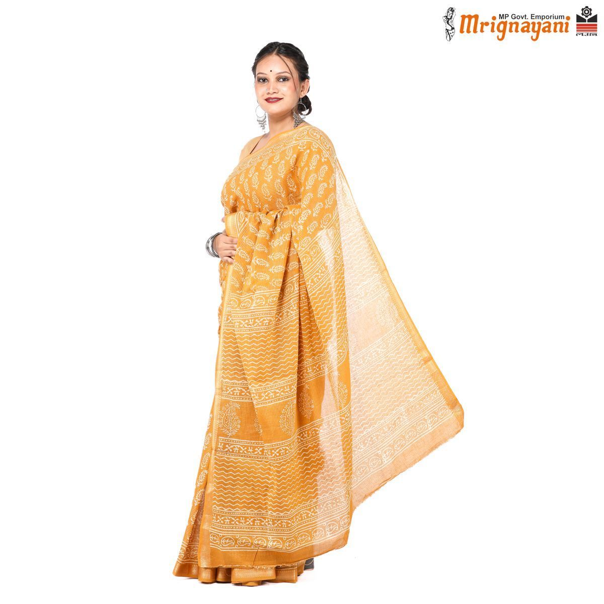 HANDLOOM COTTON SAREE WITH BLOUSE (SKU - 3I0102260522, SAREE-1121)