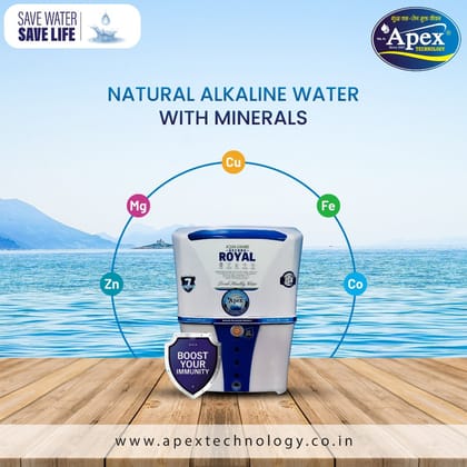 Apex Technology Royal Suprem 10L Water Purifier (White) | RO+UV+UF+Alkaline Purification | Zero Water Wastage