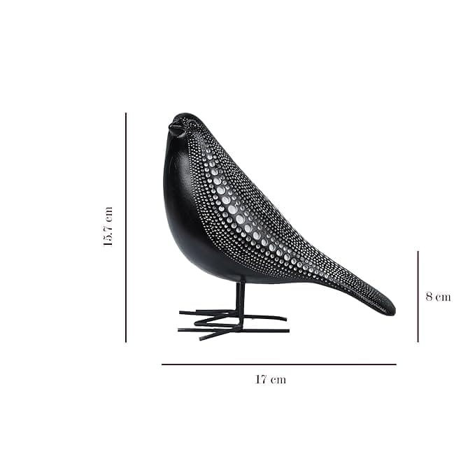 The Artment your artistic apartment Cosmic Dots Avian Black Bird Resin Sculpture Showpiece for Table Top, Living Room, Office/Home Decor Bedroom - Ideal Gift, Office Desk, Elegant Design
