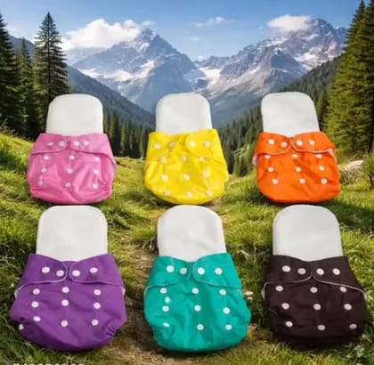 Pack of 6 with 6 Inserts  Baby Cloth Diaper