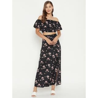 Purys Women Black Two Piece Dress