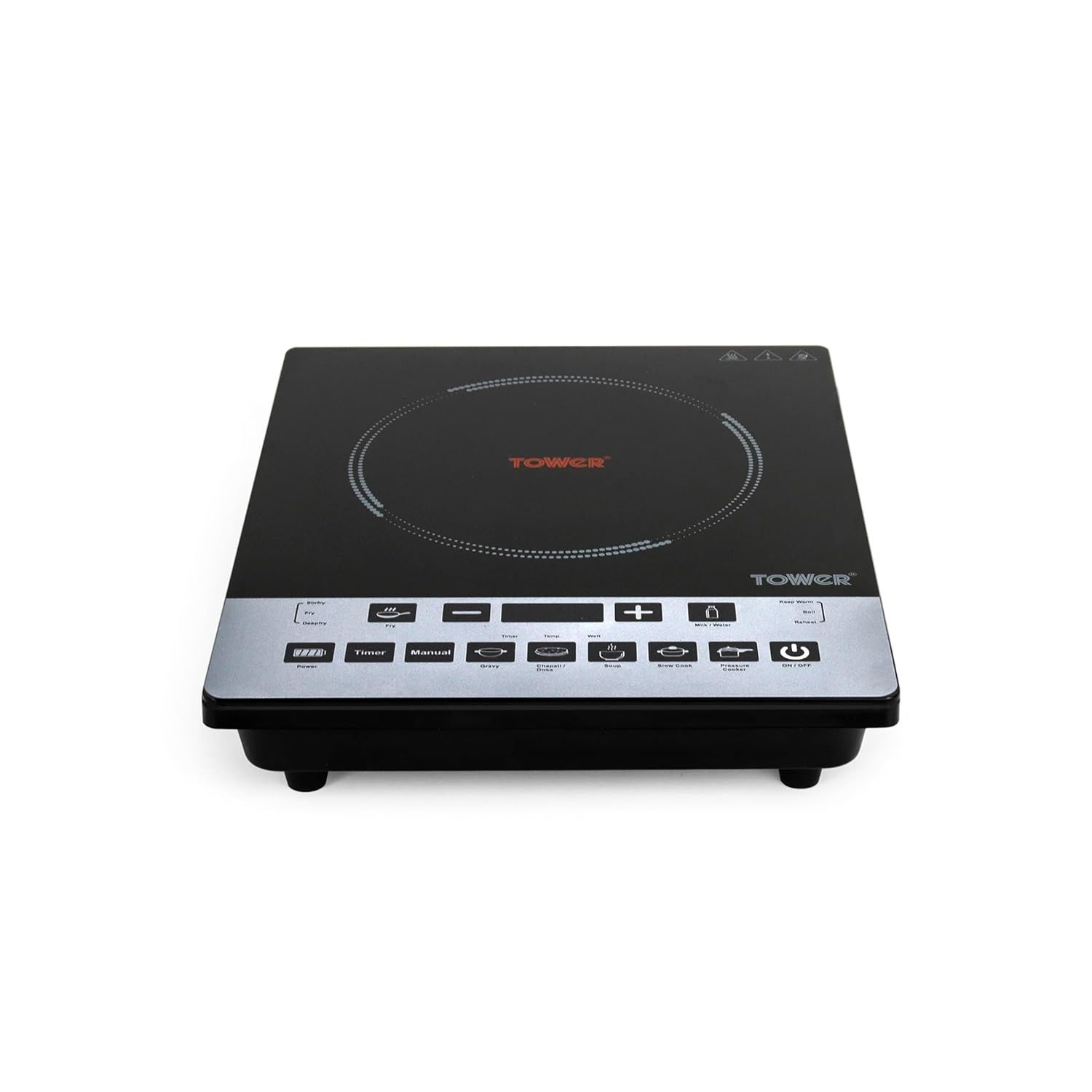Tower Solace 2000W Induction Cooktop, Portable Electric Induction Stove with Touch Control, Auto Shut-Off, Multiple Cooking Modes, Energy Efficient Cooktop, TWR-INDUCTION-SOLA - Black