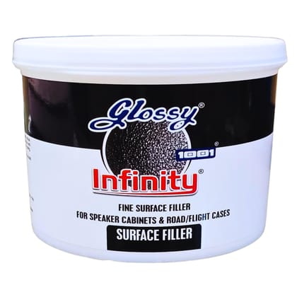 1001 Infinity Fine Surface Filler, Matt Finish Putty for Speaker Cabinets and Road Cases, 1 kg (Black