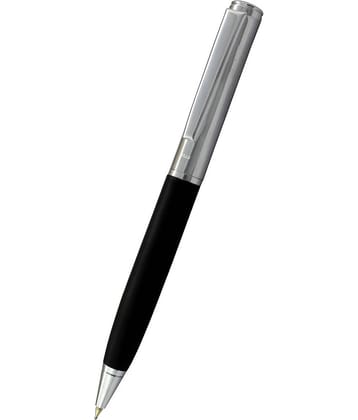 UJJi Matte Black with Chrome Clip (Blue Ink) Ball Pen