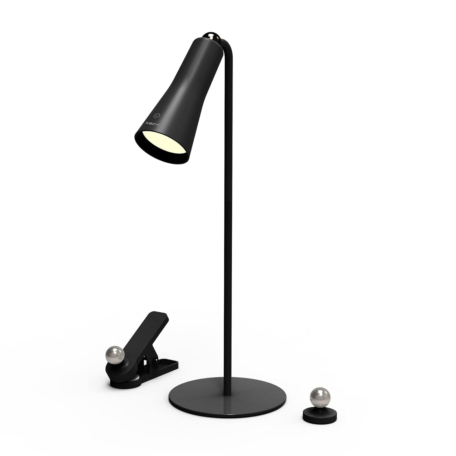 Table Lamp for Study with Multiple Attachments Desk Lamps For Students 4 in 1 Rechargeable Desk Light with Powerful Neodymium Magnets & Adjustable Brightness Reading Lamp USB C Charging (Magneto) (Black)