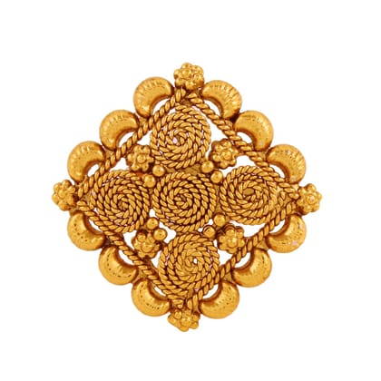 Intricate Gold-Plated Ethnic Floral Ring