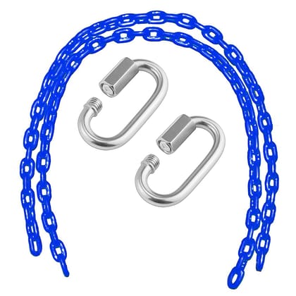 REZNOR 60 inch Swing Chains Set Fully Plastic Coated with 2 Quick Links Anti-Rust Iron Link Carabiner Hooks Chains for Playground Kids Swing Seat
