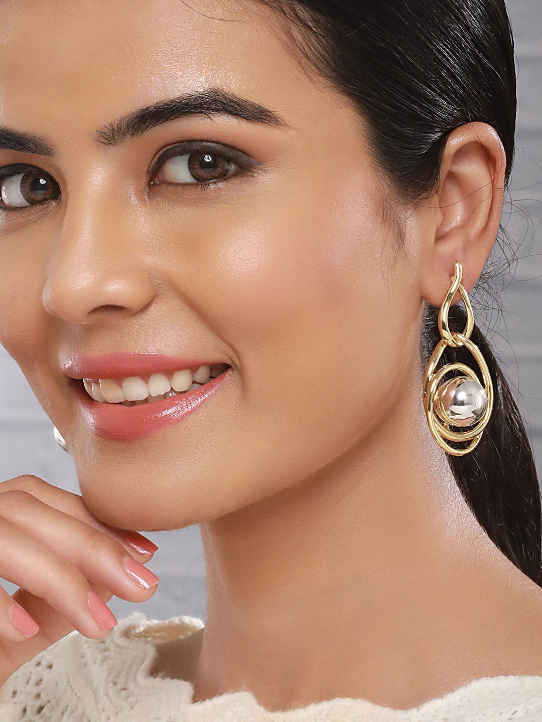 Anti-Tarnish 18k Gold & Silver Plated Orbital Hoop Earrings