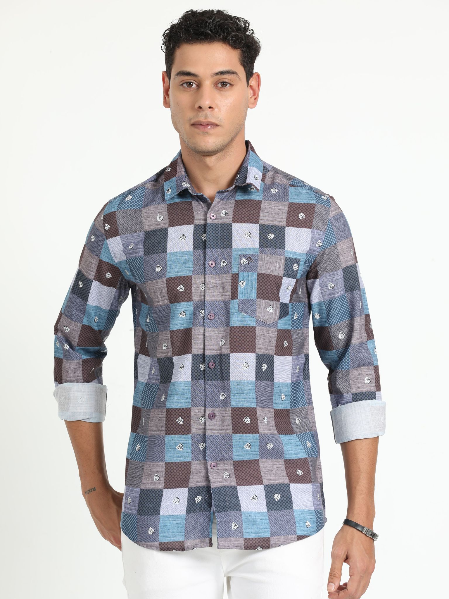 Cp Bro Men's Printed Multi Cotton Full Sleeve Woven Shirt | SBO2-83 A-FS-PRT-BSL