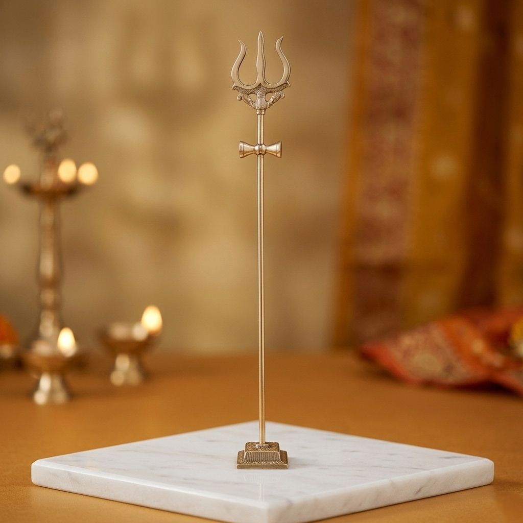 Brass Trishul, Height : 36 Inch (ZMAS138 K)