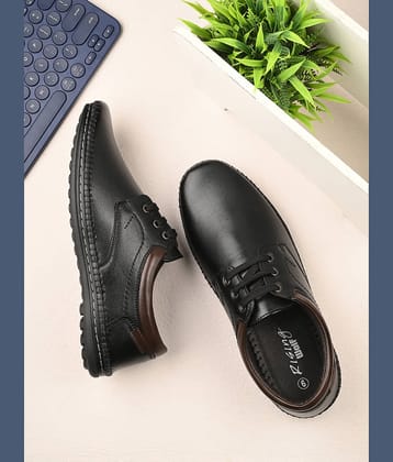 Rising Wolf Black Men's Derby Formal Shoes