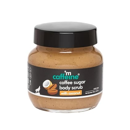 mCaffeine Coffee Sugar Body Scrub with Coconut for Gentle Exfoliation & Smoothening | Reduces Dead Skin, Tan & Scars | Even Toned Skin with Coconut Aroma | Ultra Fine Scrub for Men & Women - 250g mCaffeine Coffee Sugar Body Scrub with Coconut for Gentle Exfoliation & Smoothening | Reduces Dead Skin, Tan & Scars | Even Toned Skin with Coconut Aroma | Ultra Fine Scrub for Men & Women - 250g
