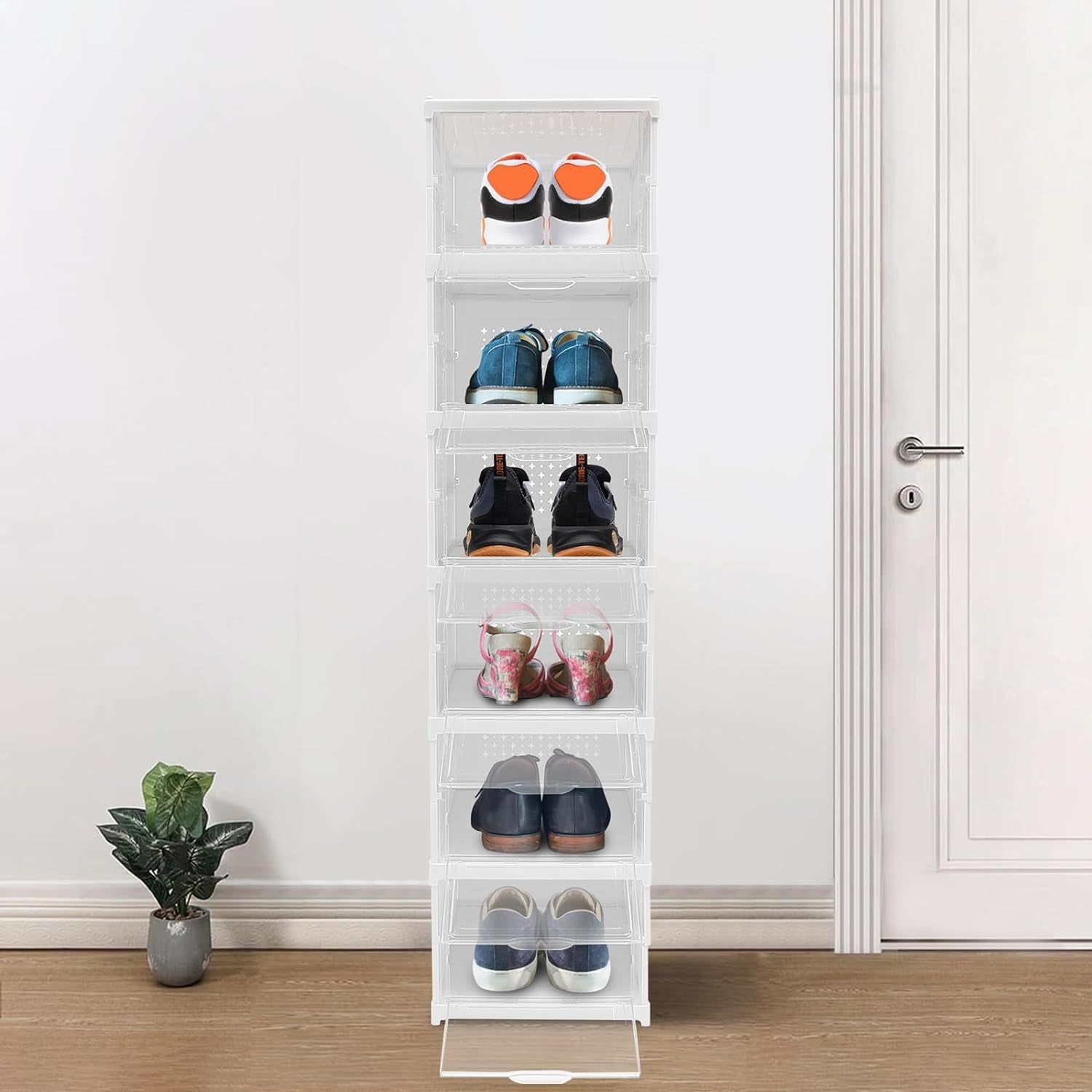 6-Layer Stackable Foldable Storage Organizer Cart for Clothes, Kitchen, Closet & Bathroom