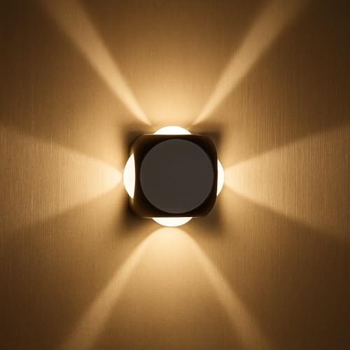 Light (Pack of 1) IP-65 Rainproof & Shockproof Alluminium Body 4 Way Exterior Wall Step Light Fixture (Warm White)