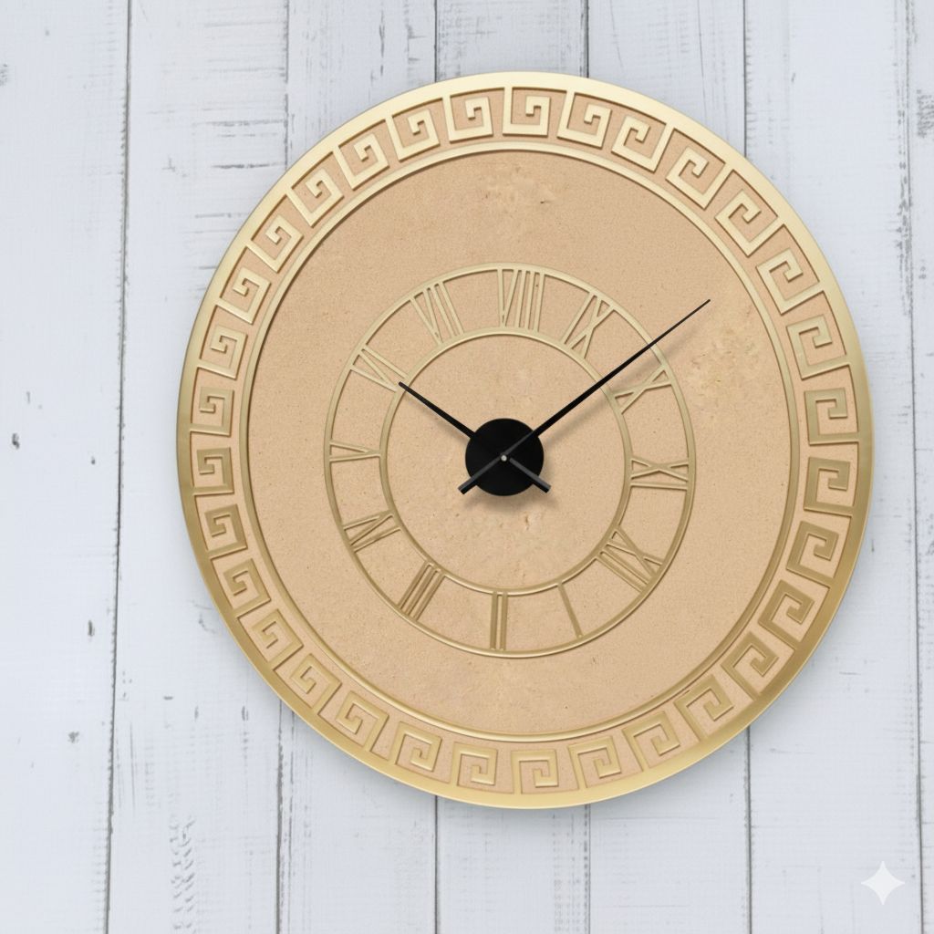 Dbeautify's MDF Wall Clock with Greek Key Design