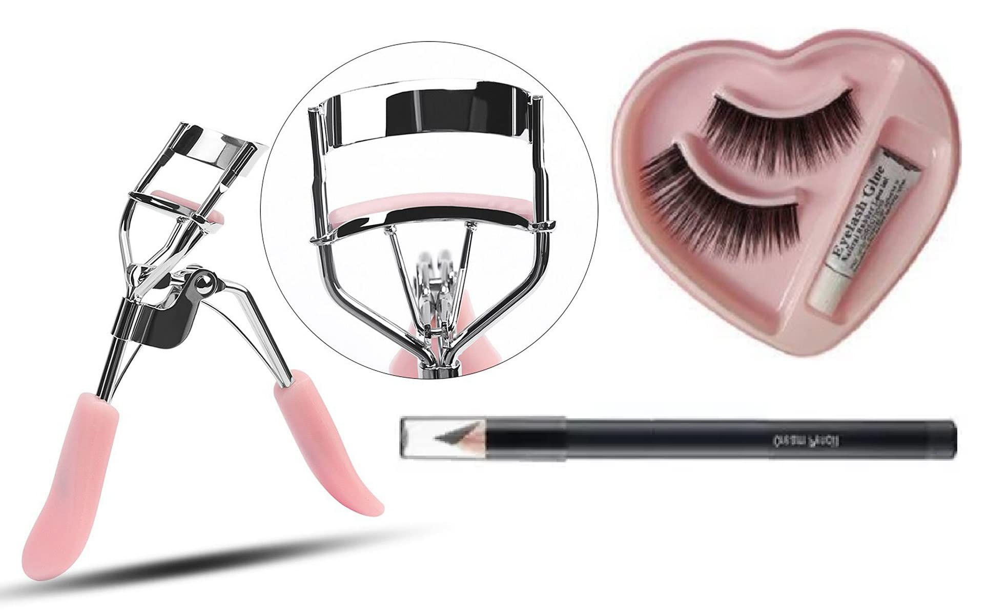 Elecsera Eyelash Curler & Beauty Deep Eyebrow Pencil Professional Set of 3 Makeup (3 Items in the set)