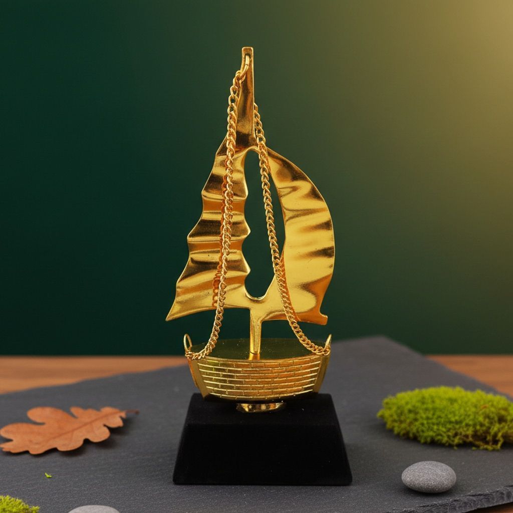 Aluminium Nautical Ship Showpiece � Modern Home Decor Model, Height : 10 Inch (ZMAS458)