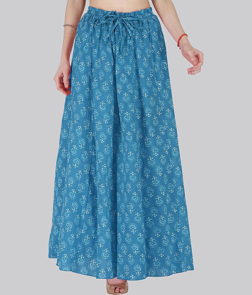 Sttoffa Turquoise Cotton Women's Broomstick Skirt ( Pack of 1 )