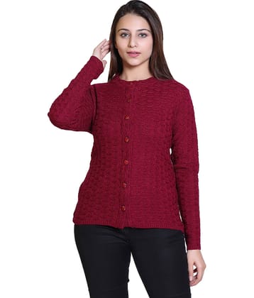 Varenyam Acrylic Purple Buttoned Cardigans -