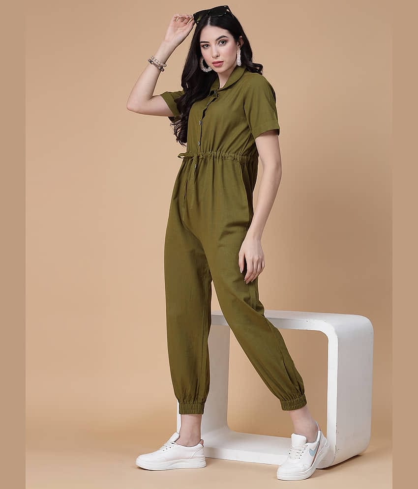 GOD BLESS - Mint Green Cotton Regular Fit Women's Jumpsuit ( Pack of 1 )