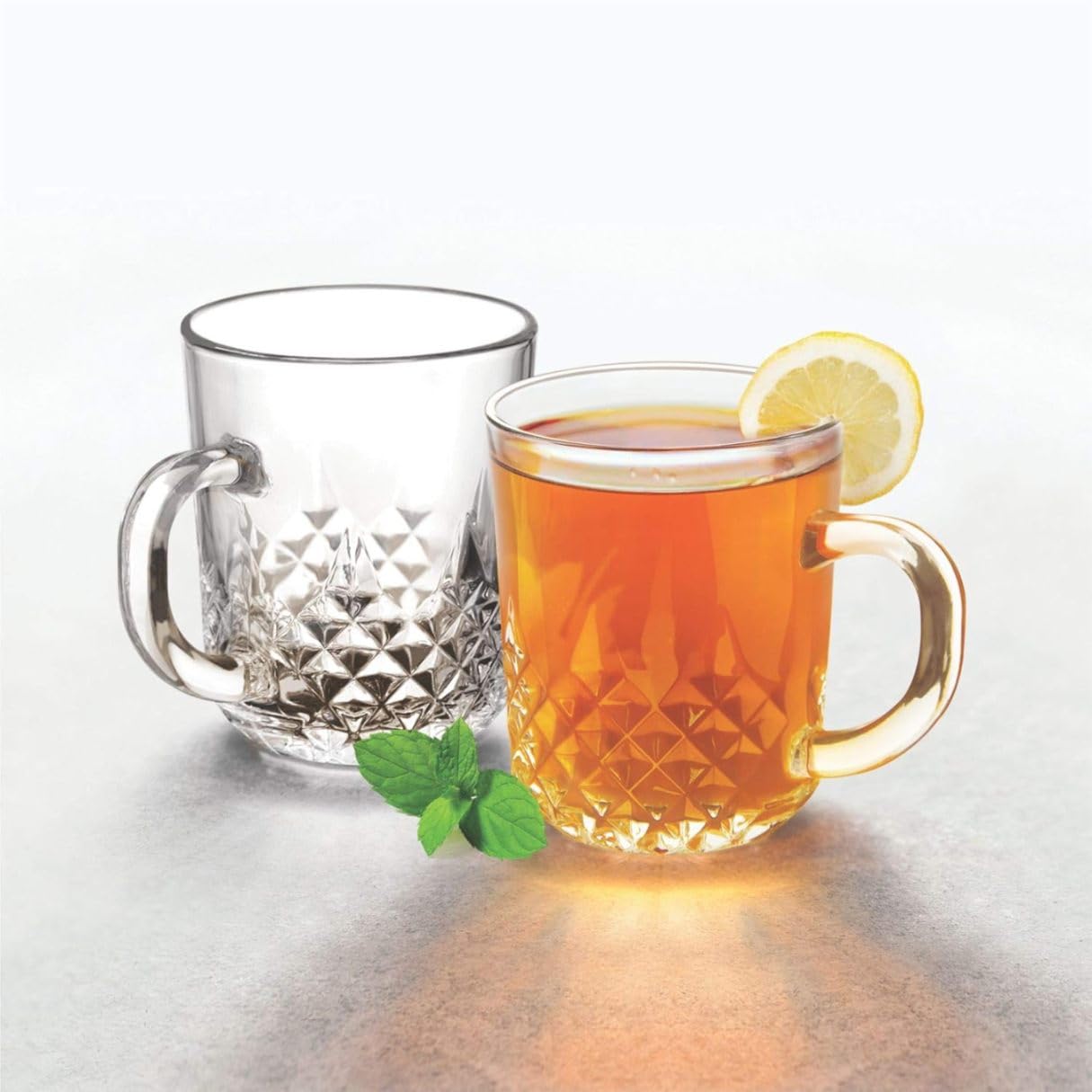 Glass Coffee Mug| 230 ML| Glass Cups Set for Green, Herbal, Lemon Tea | Hot-Cold Drinks Cups | Pack of 6 |