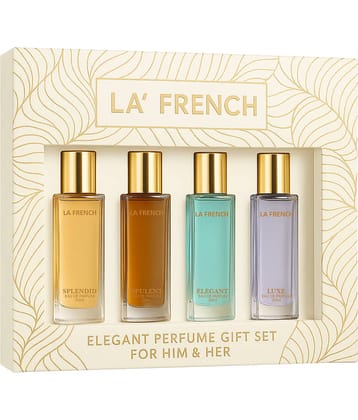 LA FRENCH Eau De Parfum (EDP) Floral,Woody,Fruity,Fresh Mild -Fragrance For Unisex ( Pack of 4 )