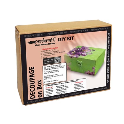 Decoupage Art on MDF box  DIY Kit by Penkraft