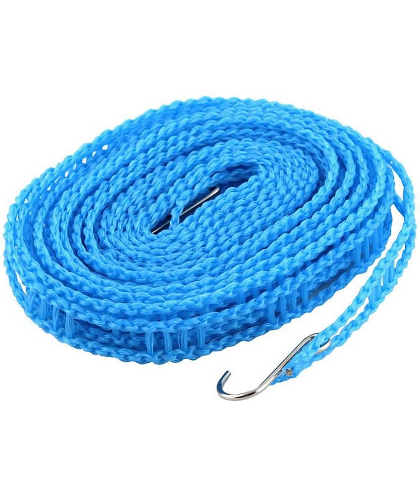 5 Meters Windproof Anti-Slip Clothes Washing Line Drying Nylon Rope with Hooks