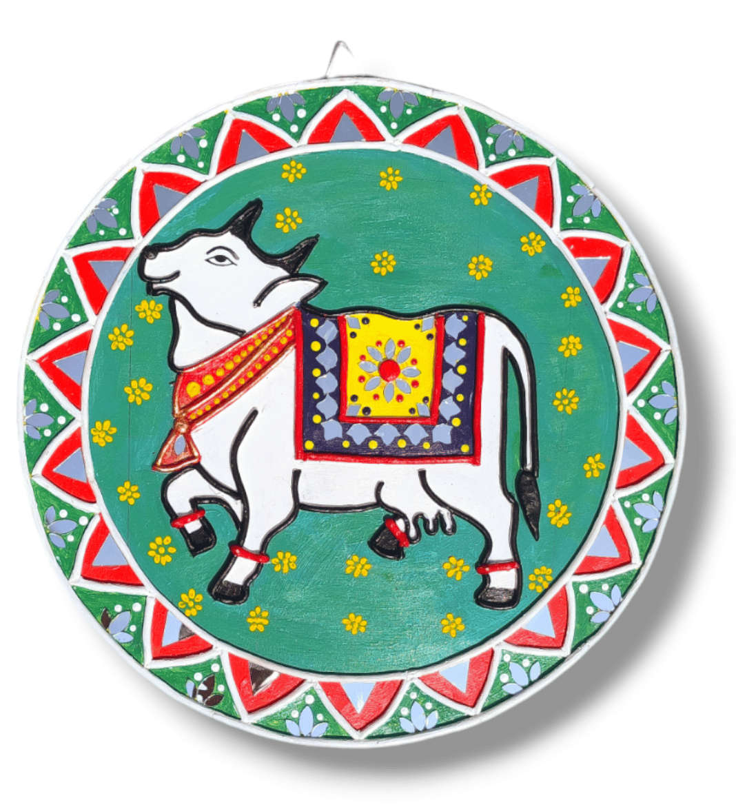 Aarya ovation Lippan art wall hanging for home decoration /living room/kids room / garden décor.cow
