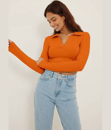 AUSK Women's Cotton Blend Crop Top ( Blue )