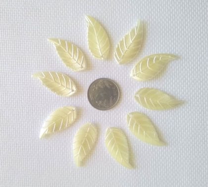 Leaves pearl finish charms - a set of 10 pcs Leaves pearl finish charms - a set of 10 pcs