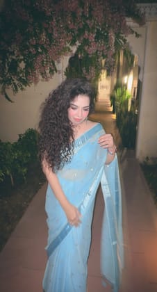 Aasmani - Sky Blue Banarasi Silk Saree with Sequin Work