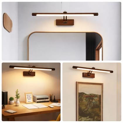 SPARKWORLD Wooden LED Picture Light / Mirror Light | Warm White Wall Mounted Decorative Light | Colour: LX776WL/6W/WD