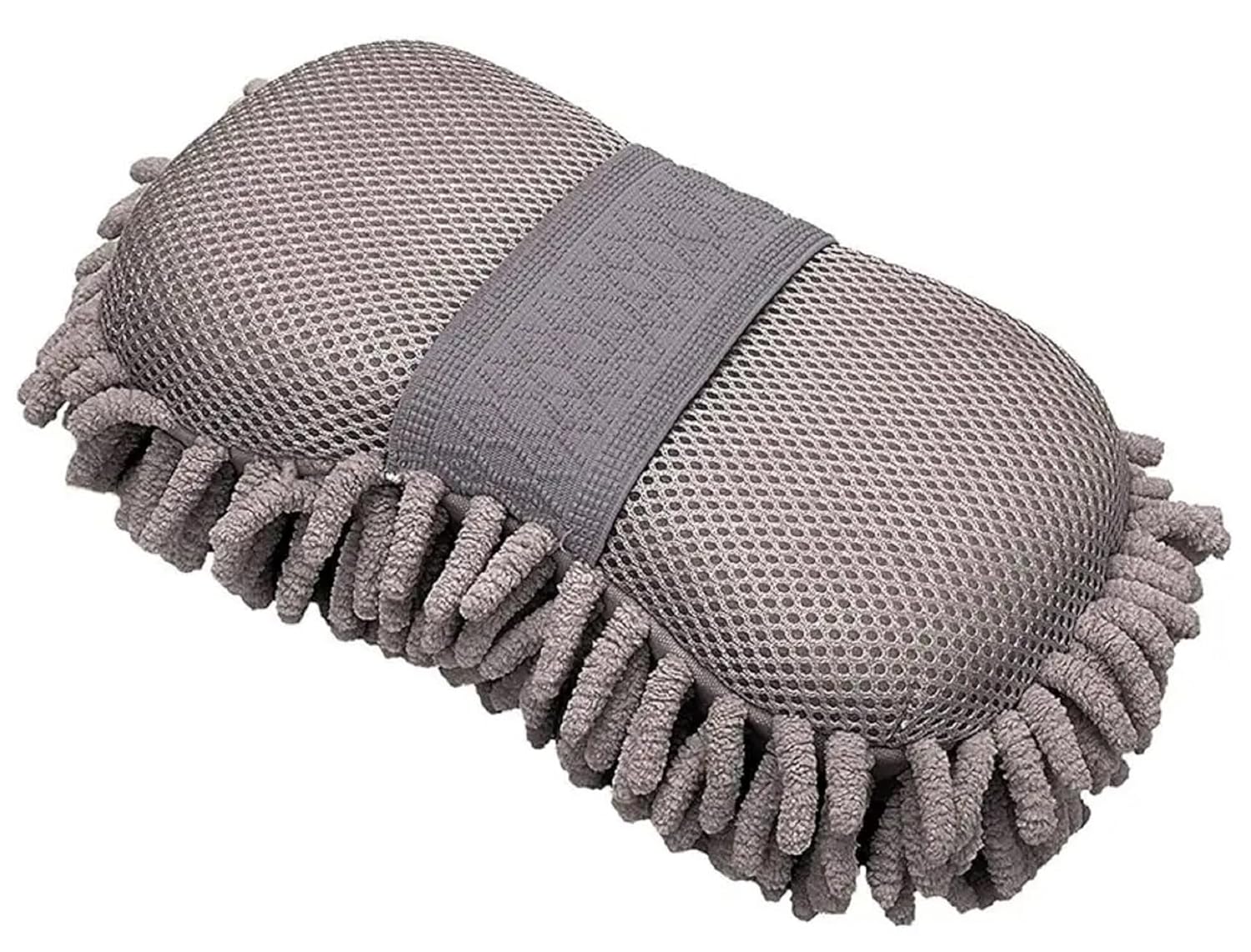 Car Washing Sponge Brush | Microfiber Car Wash & Dry Cleaning Accessories | Perfect for Car, Bike, Kitchen Cleaning Tool | Soft Smooth Scratch Free Duster(Grey)