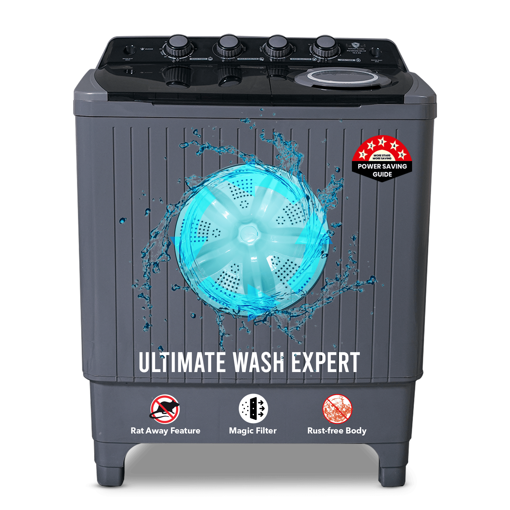 Power Guard Semi-Automatic Washing Machine 10.5 kg