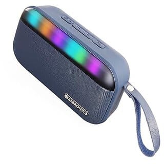 ZEBRONICS County 7 Portable Bluetooth Speaker 8 Watts Upto 15 Hours Playback Passive Radiator BTv5.3  mSD  TWS  USB RGB LED Call Function Carry Loop (Blue).
