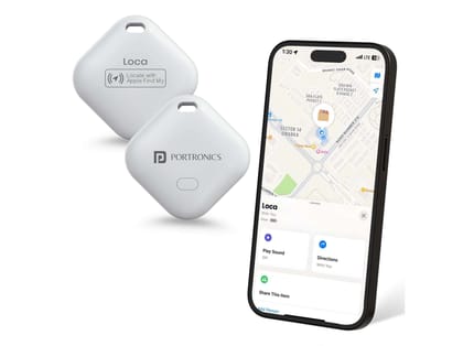 Portronics Loca -Only iOS Compatible, 20M Buzzer Range, Battery Life Upto 1 year,  Not Android Compatible - White