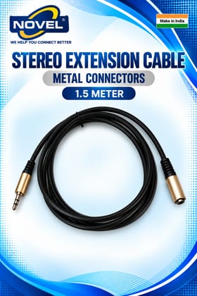 NOVEL STEREO EXTENSION CABLE MALE - FEMALE METAL 10 METER NOVEL STEREO EXTENSION CABLE MALE - FEMALE METAL 10 METER