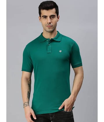 ONN Pack of 1 Cotton Blend Regular Fit Solid Half Sleeves Men's Polo T Shirt ( Green )