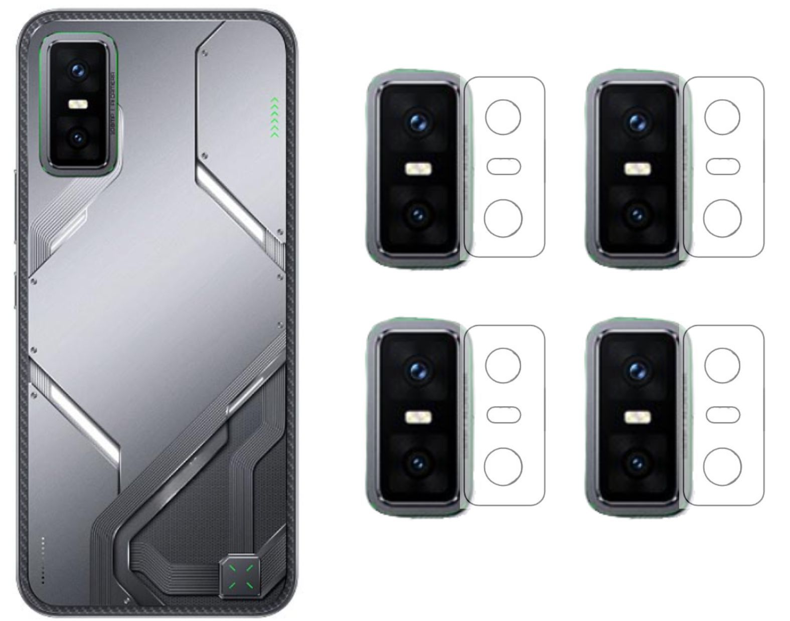 ISAAK Back Camera Lens Protector compatible for Infinix GT 30 Pro (Pack of 4)