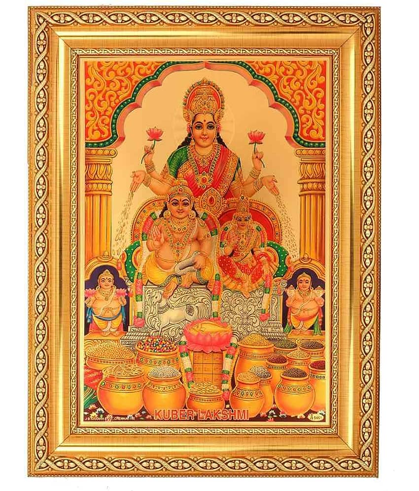 SHRI SHAKTI Wood Laxmi Kuber Idol ( 16 cm )