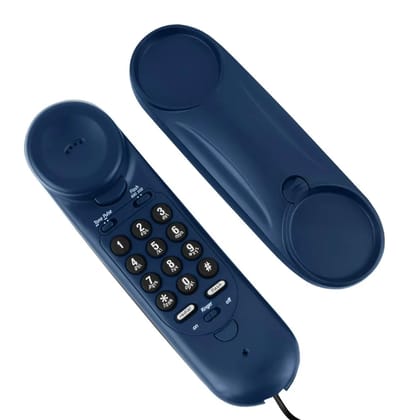 Beetel B26 Slim Corded Landline Phone,Ringer Volume Control,Wall/Desk Mountable,Ringer On/Off Switch,Clear Call Quality,Compact Design,Tone Pulse/Flash/Redial Function (Made in India) (Blue)(B26)