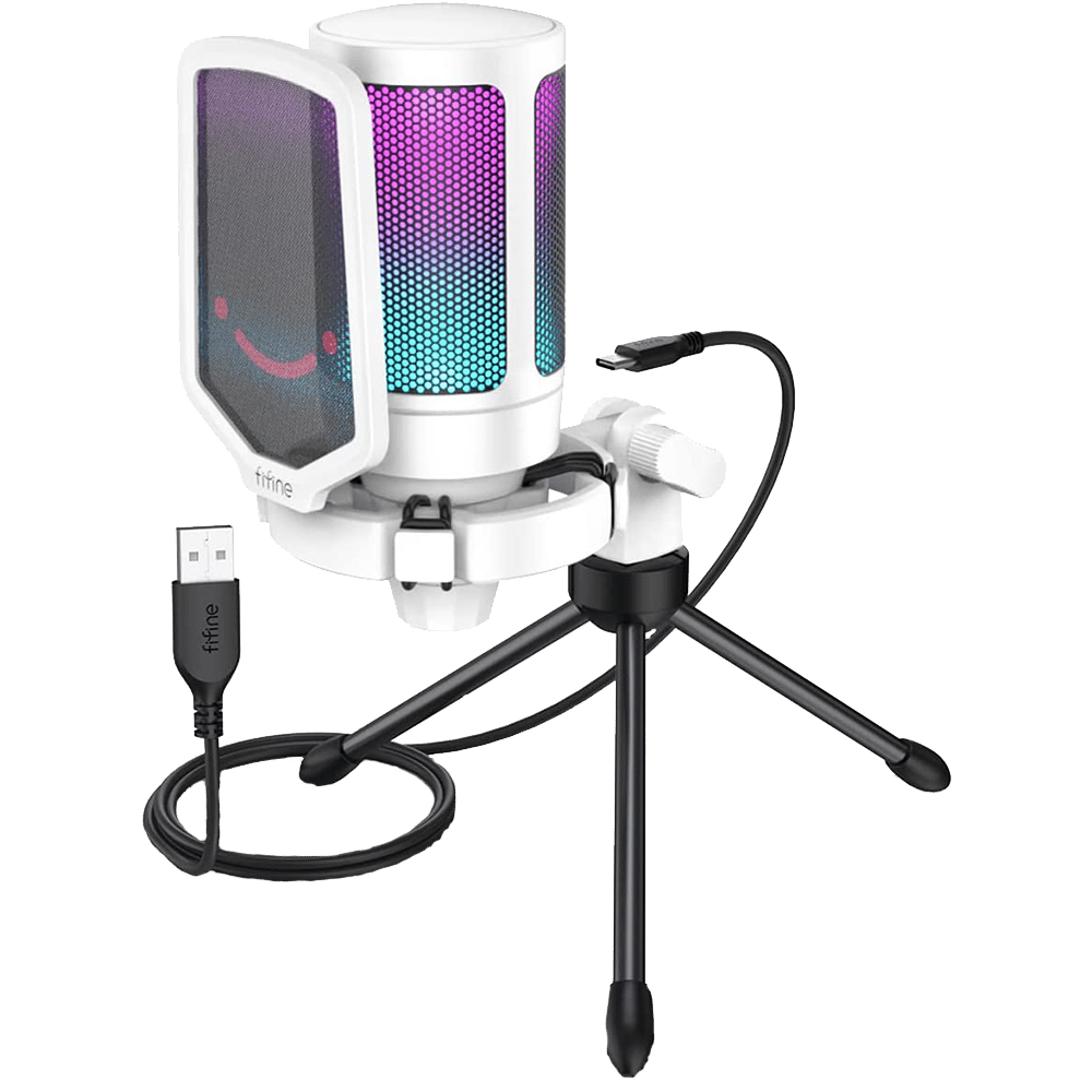 (Refurbished) Fifine Ampligame - A6V USB Gaming Microphone (White)